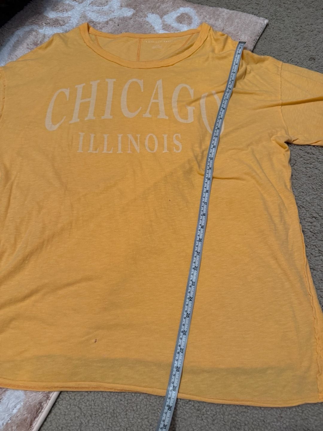 American Eagle Chicago Illinois Orange Graphic T-Shirt 3