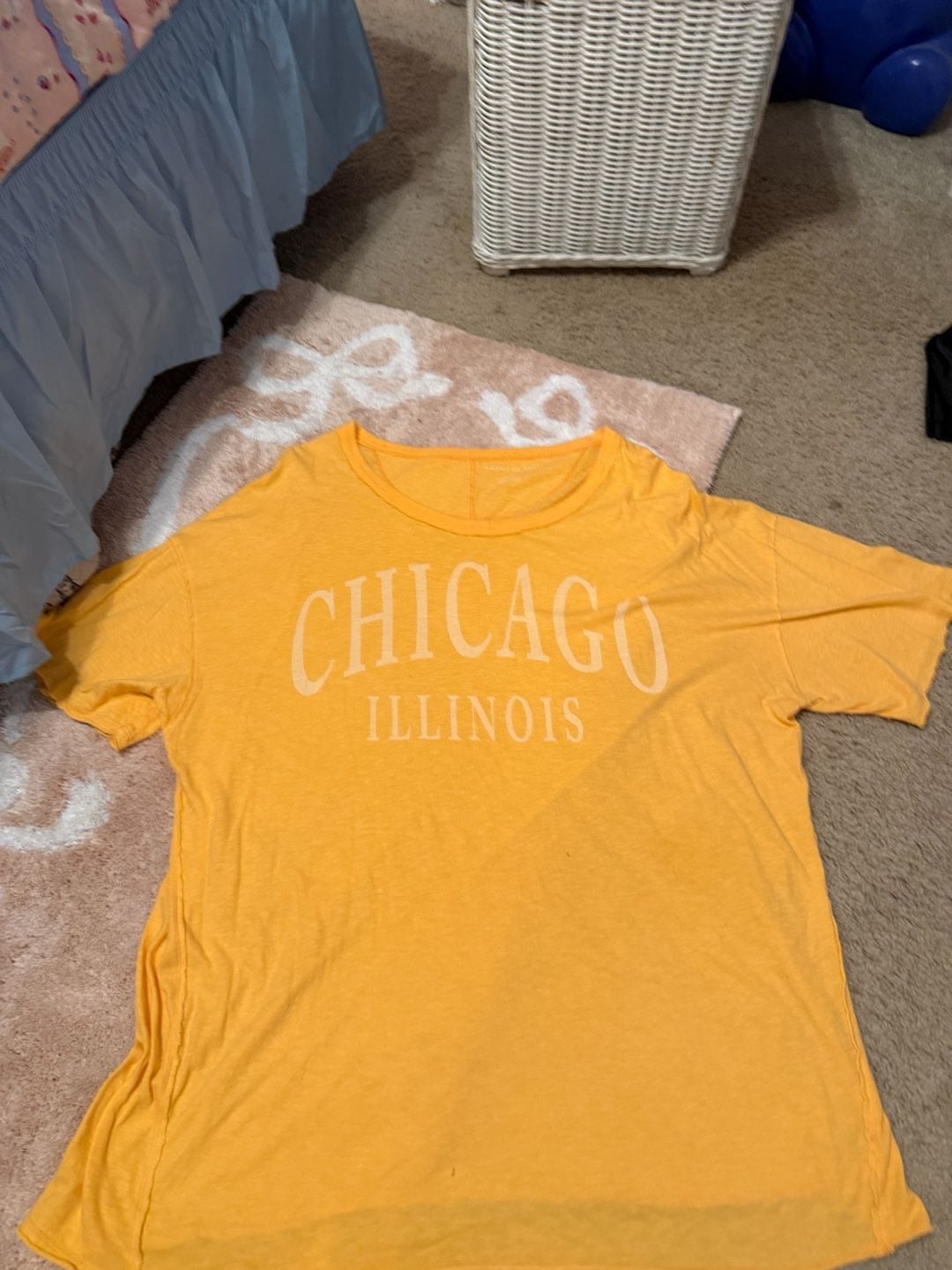 American Eagle Chicago Illinois Orange Graphic T-Shirt 6