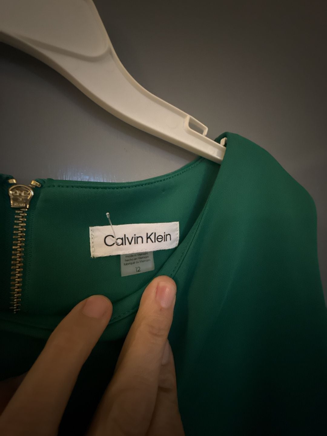 Calvin Klein Green Cold-Shoulder Sheath Dress Size 12 4