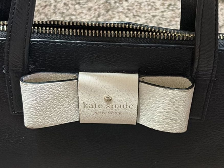 Kate Spade New York Matthews Street Maise Dome Satchel Black w/White Bow 3