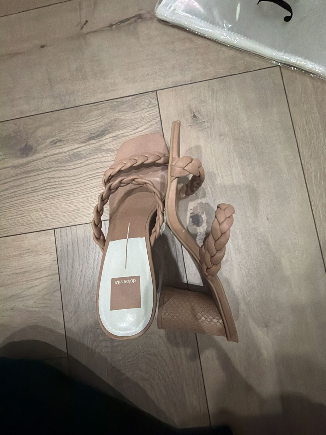 Dolce Vita Paily Braided Block Heel Sandals in Cafe Stella 1