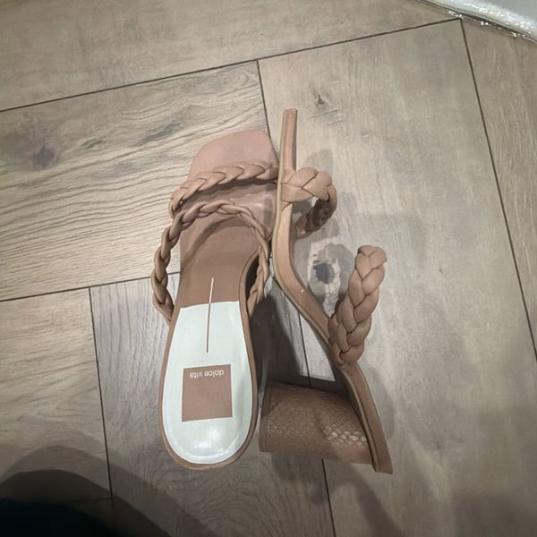 Dolce Vita Paily Braided Block Heel Sandals in Cafe Stella