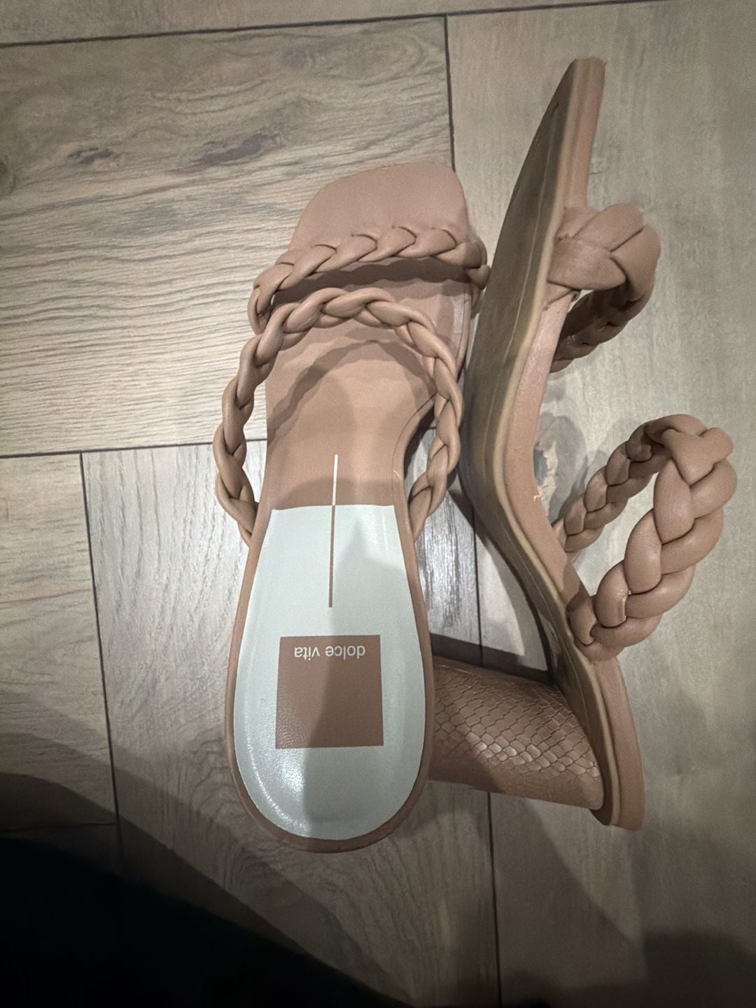 Dolce Vita Paily Braided Block Heel Sandals in Cafe Stella 2
