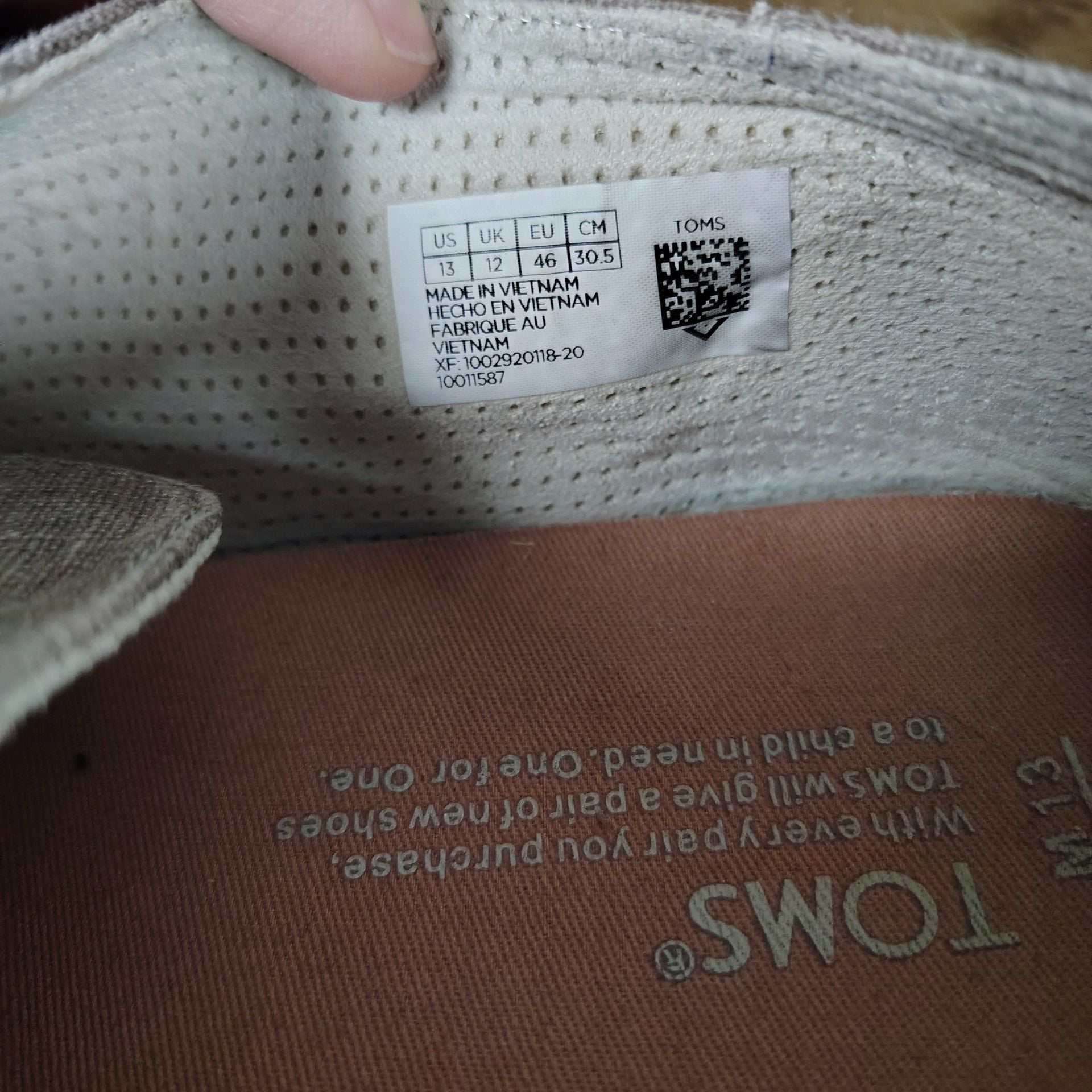 TOMS Preston Men's Gray Canvas Plain Toe Oxford Shoes 4