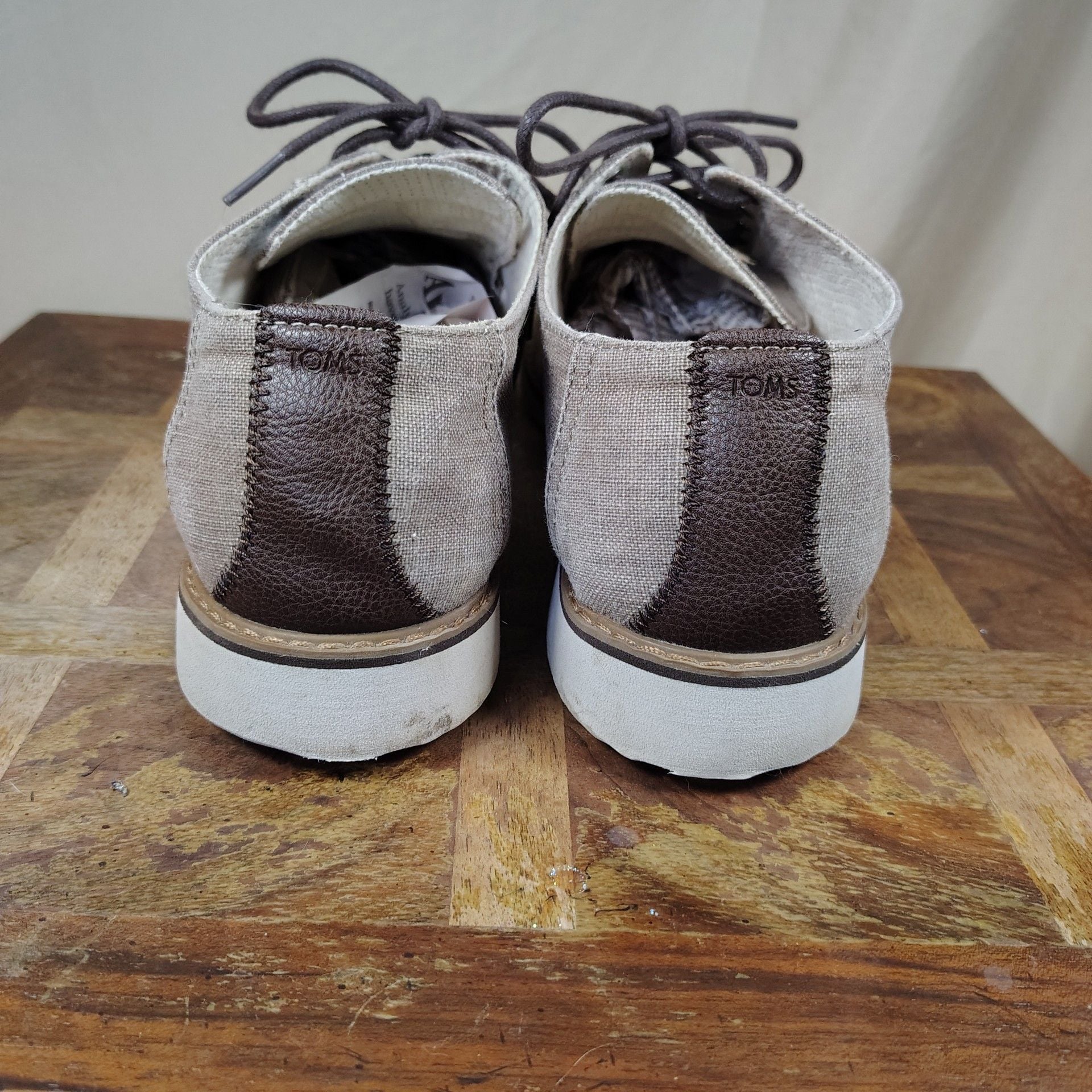 TOMS Preston Men's Gray Canvas Plain Toe Oxford Shoes 5