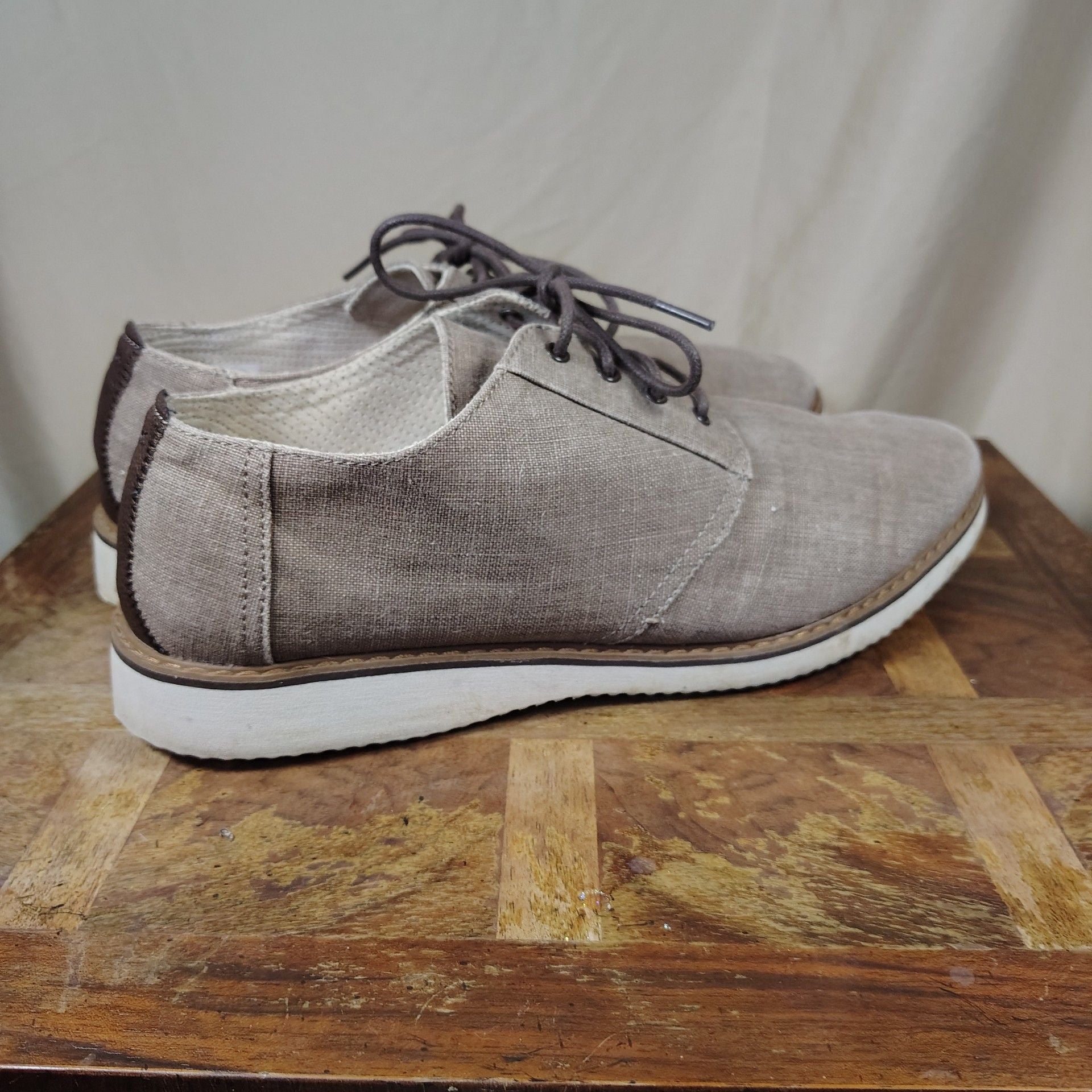 TOMS Preston Men's Gray Canvas Plain Toe Oxford Shoes 6