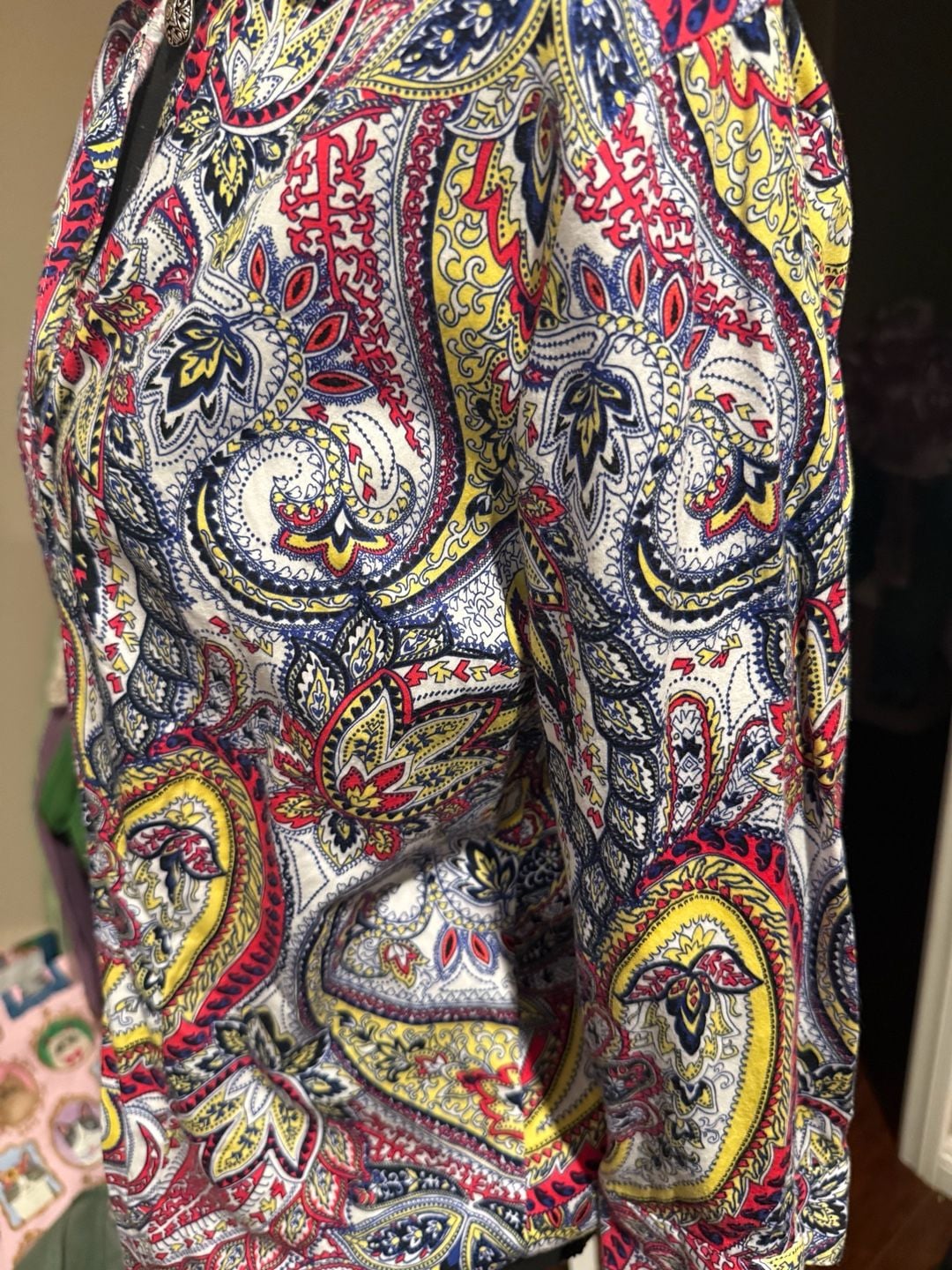 Dana Buchman Women's Paisley Print Button-Down Collared Shirt Sz.L 6