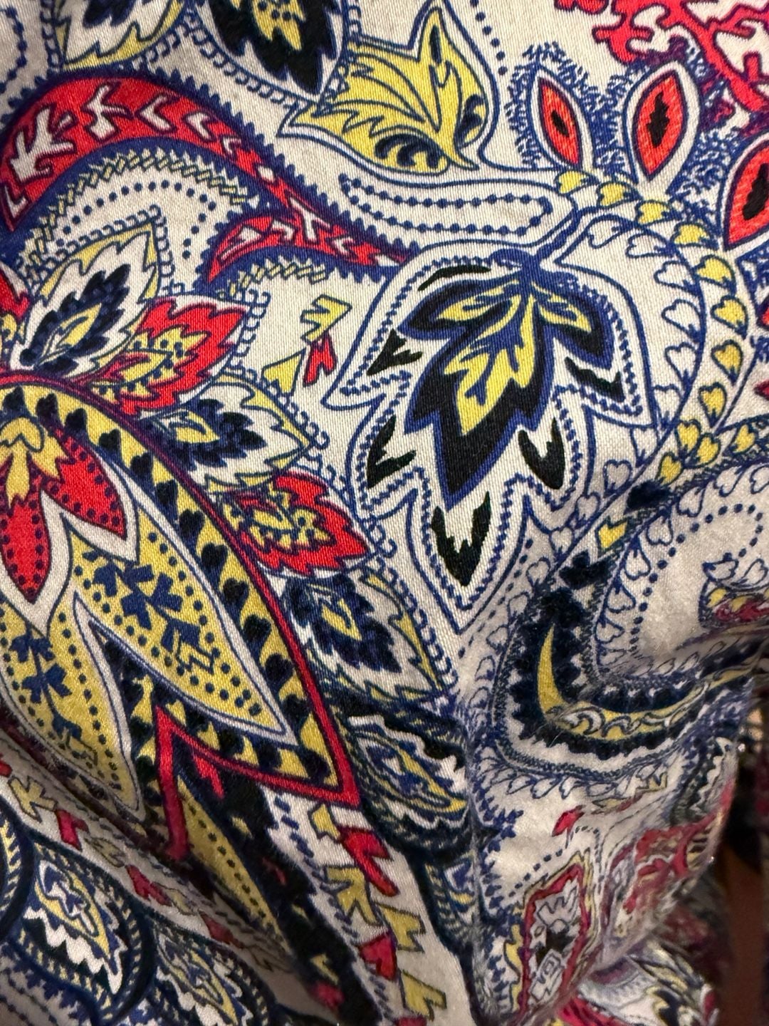 Dana Buchman Women's Paisley Print Button-Down Collared Shirt Sz.L 10