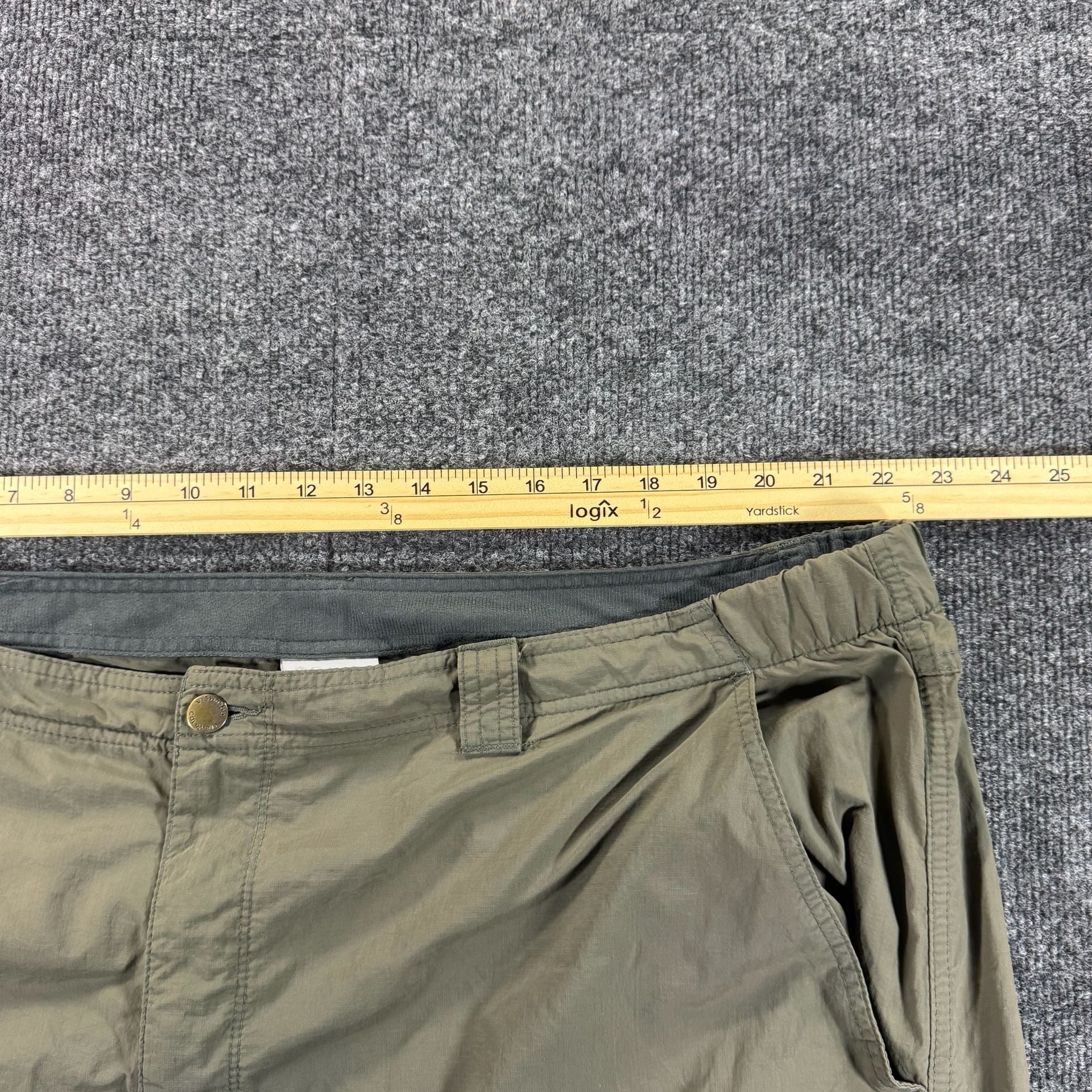 Columbia Convertible Cargo Hiking Pants Mens Khaki Lightweight Zip-Off 16