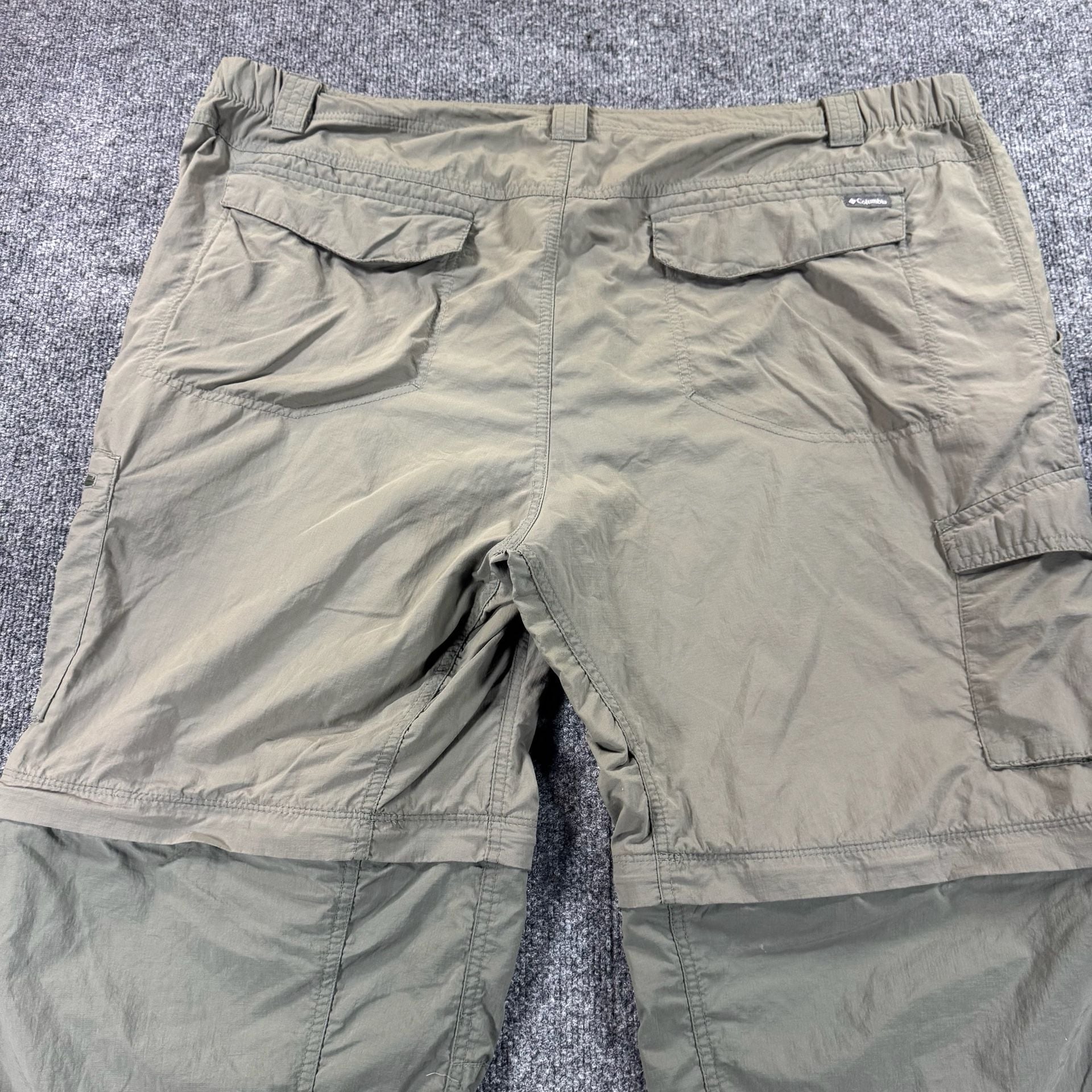 Columbia Convertible Cargo Hiking Pants Mens Khaki Lightweight Zip-Off 22