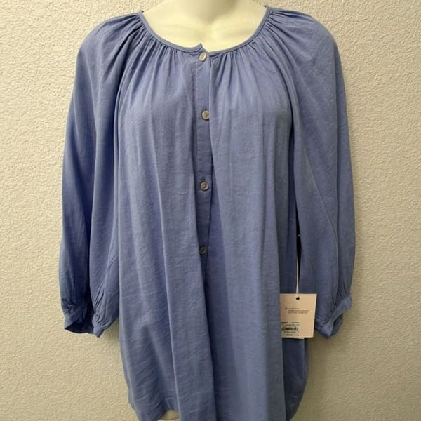 NWT LC Lauren Conrad Landn Peri Button-Front Shirt Size S