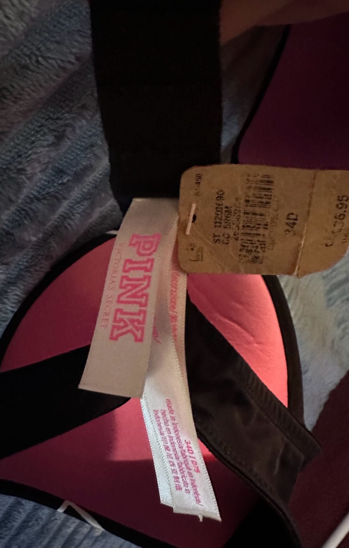 Victoria's Secret PINK Wear Everywhere Plaid Logo Push-Up Bra 34D 3