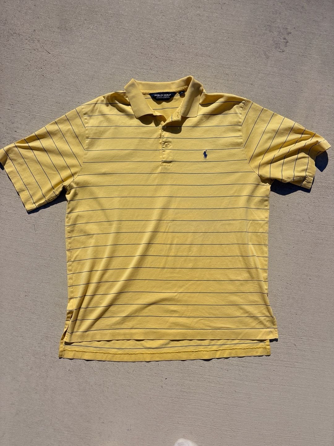 Polo Golf Ralph Lauren Men's Yellow and Blue Striped Short Sleeve Polo Shirt 2