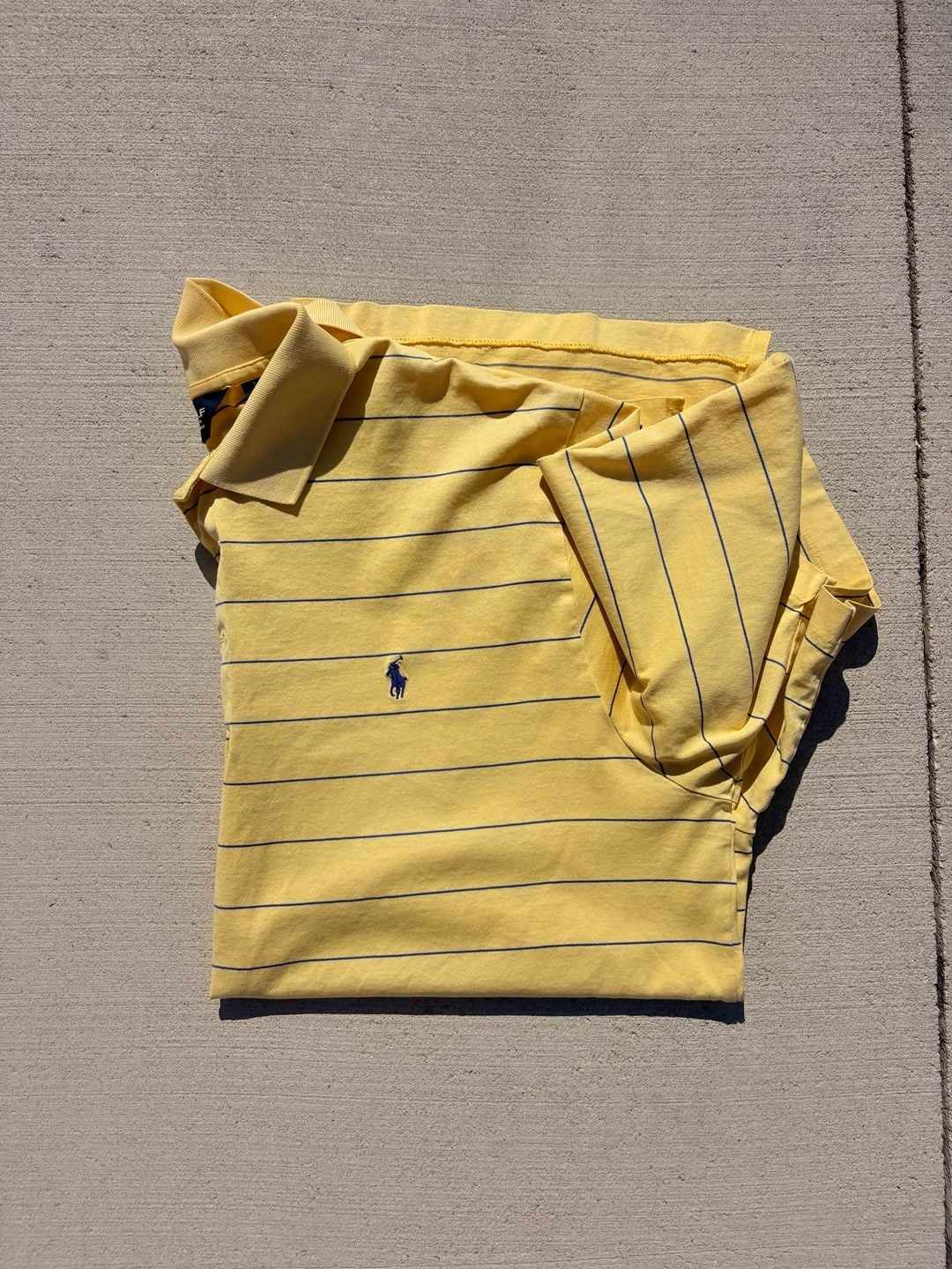 Polo Golf Ralph Lauren Men's Yellow and Blue Striped Short Sleeve Polo Shirt 3