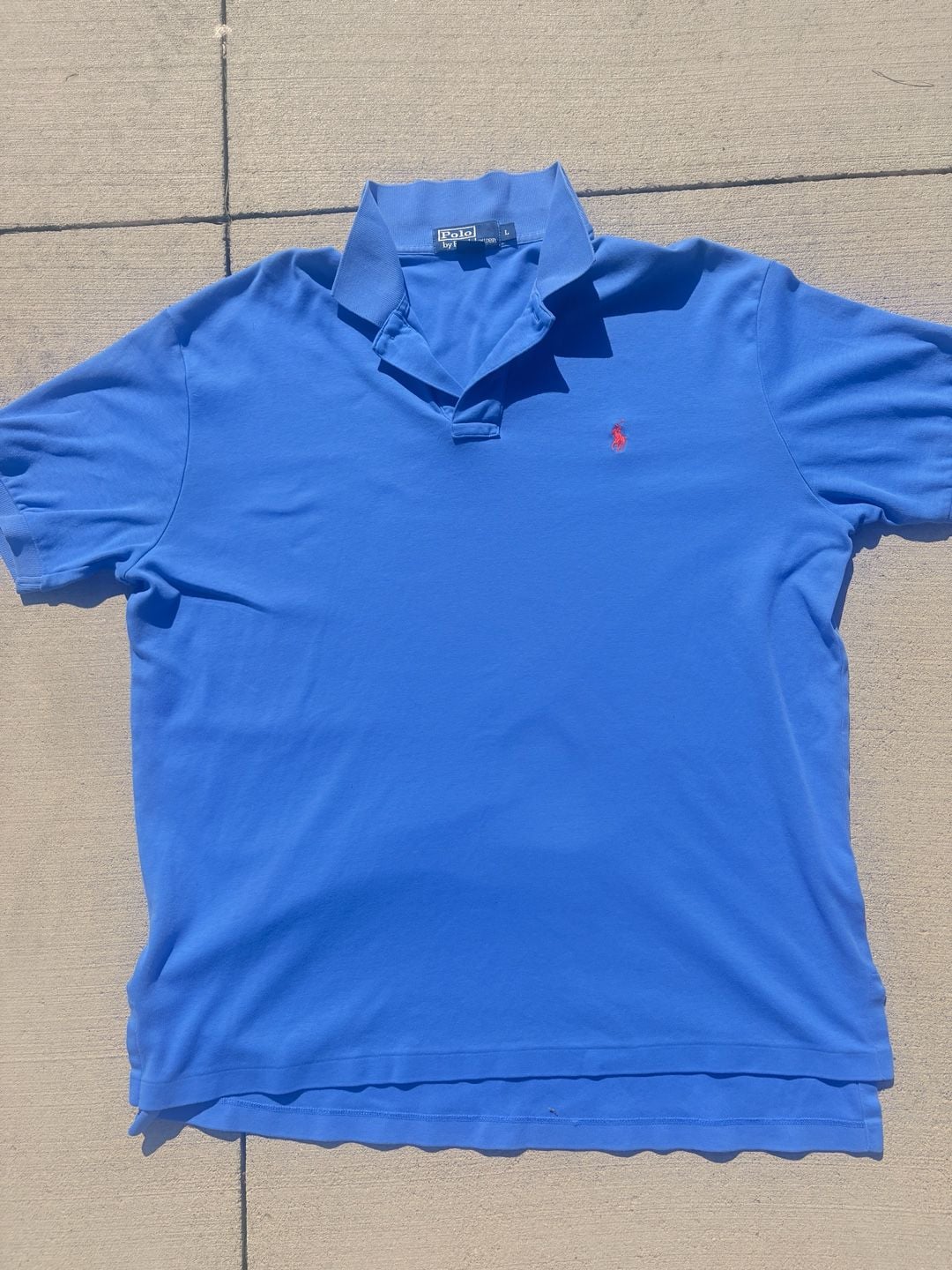 Polo Ralph Lauren Men's Classic Fit Short Sleeve Pique Polo Shirt Blue with Red Logo 2