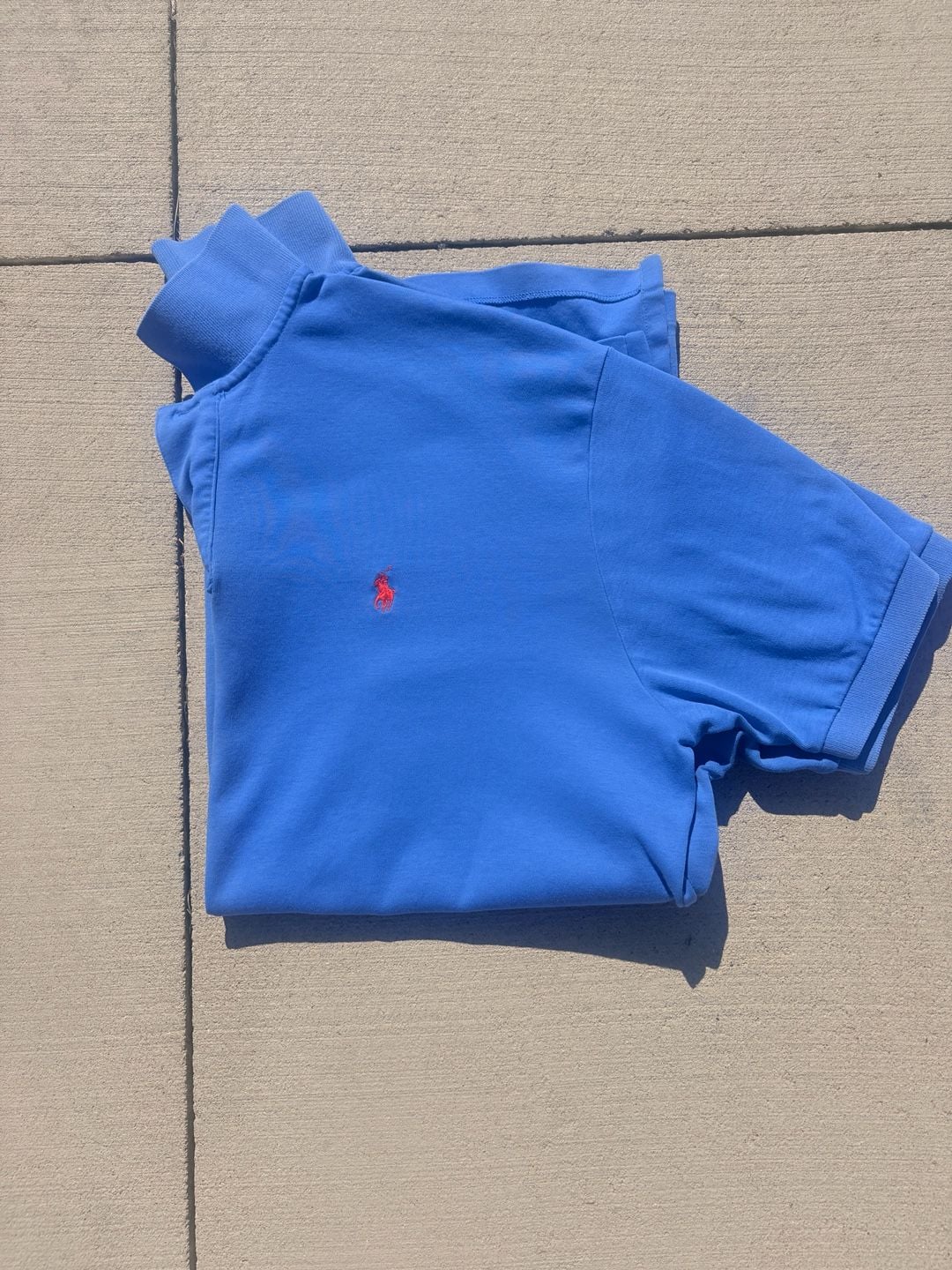 Polo Ralph Lauren Men's Classic Fit Short Sleeve Pique Polo Shirt Blue with Red Logo 3