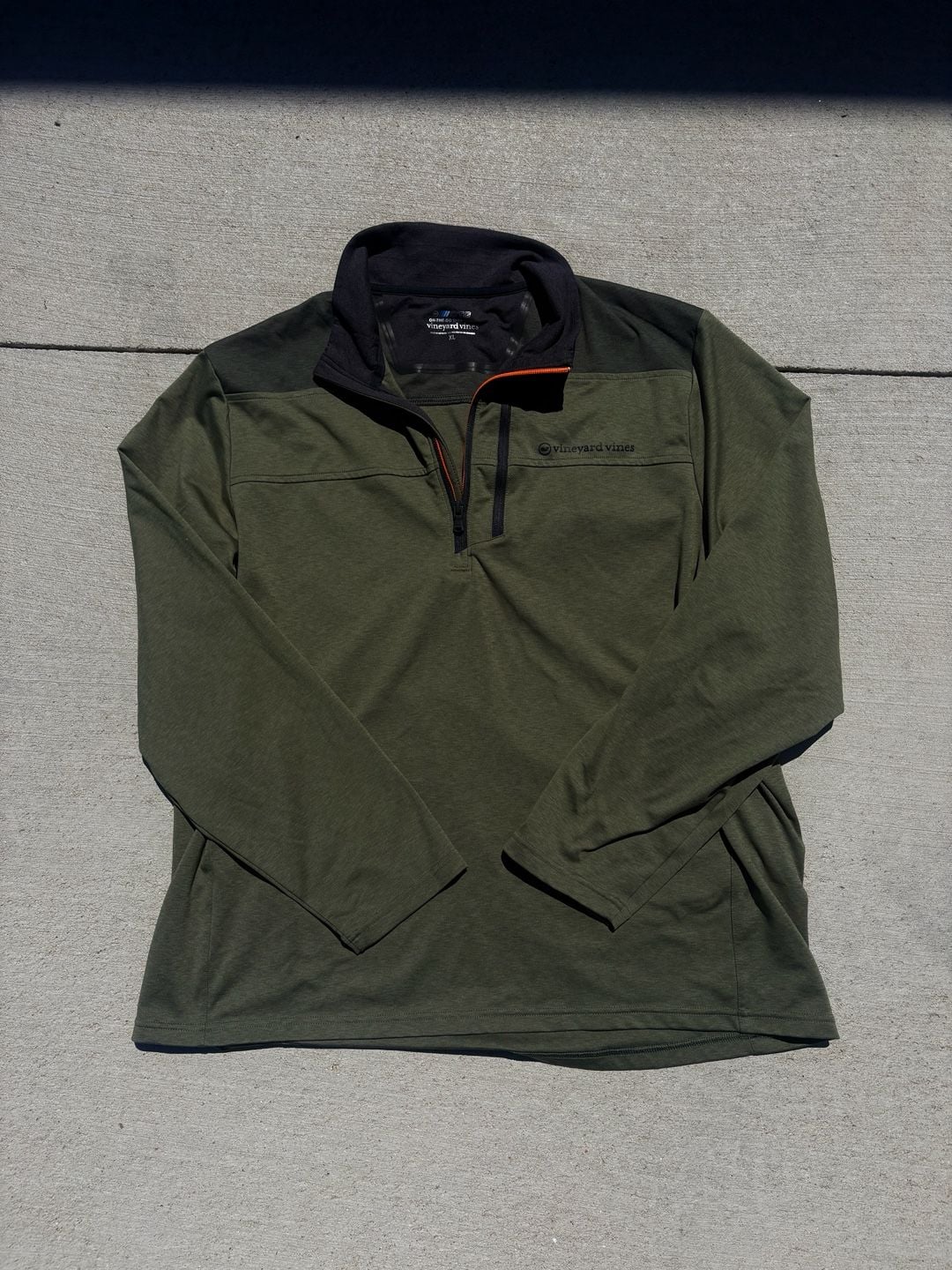 Vineyard Vines Men's On-The-Go Shep Shirt Quarter-Zip Pullover - Olive Green 2
