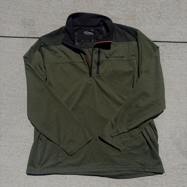 Vineyard Vines Men's On-The-Go Shep Shirt Quarter-Zip Pullover - Olive Green