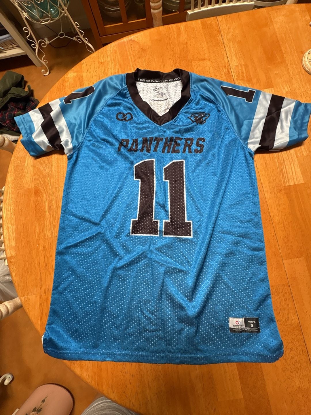 Wooter Apparel Panthers Blue Football Jersey Number 11 Men's Small 2