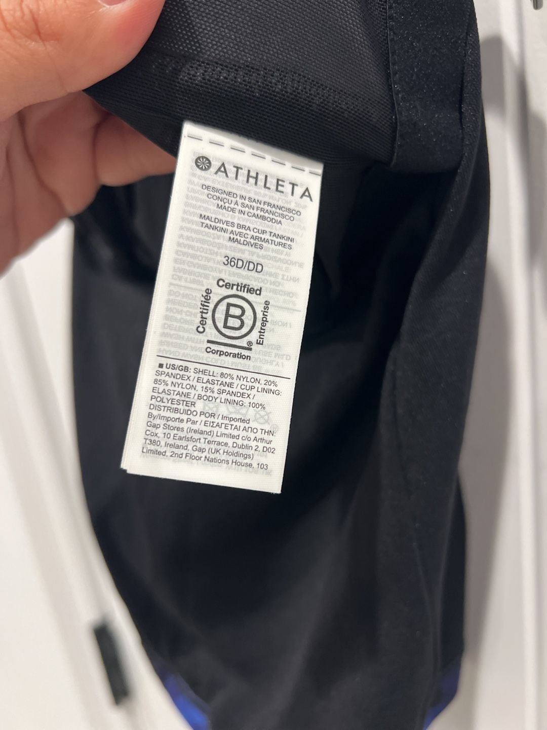 Athleta Maldives High Neck Tankini Top in Blue Black Camo 8