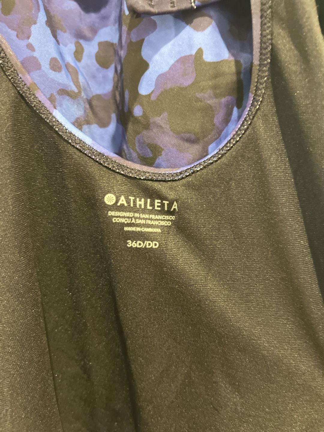 Athleta Maldives High Neck Tankini Top in Blue Black Camo 9