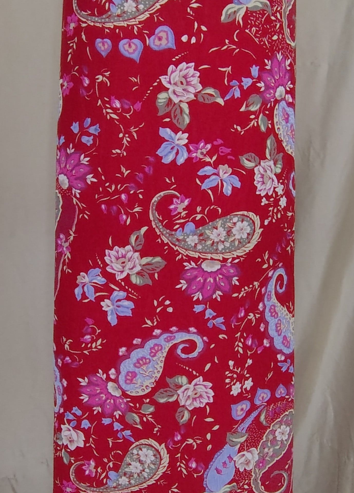 Vintage Kathie Lee Collection Red Paisley Floral Midi Skirt 1