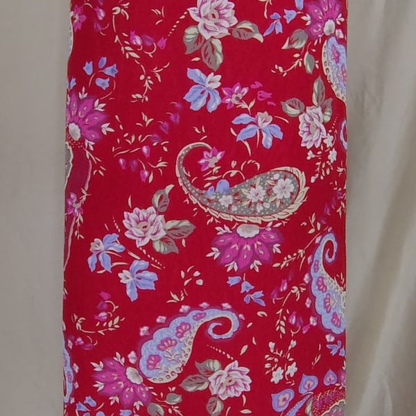 Vintage Kathie Lee Collection Red Paisley Floral Midi Skirt
