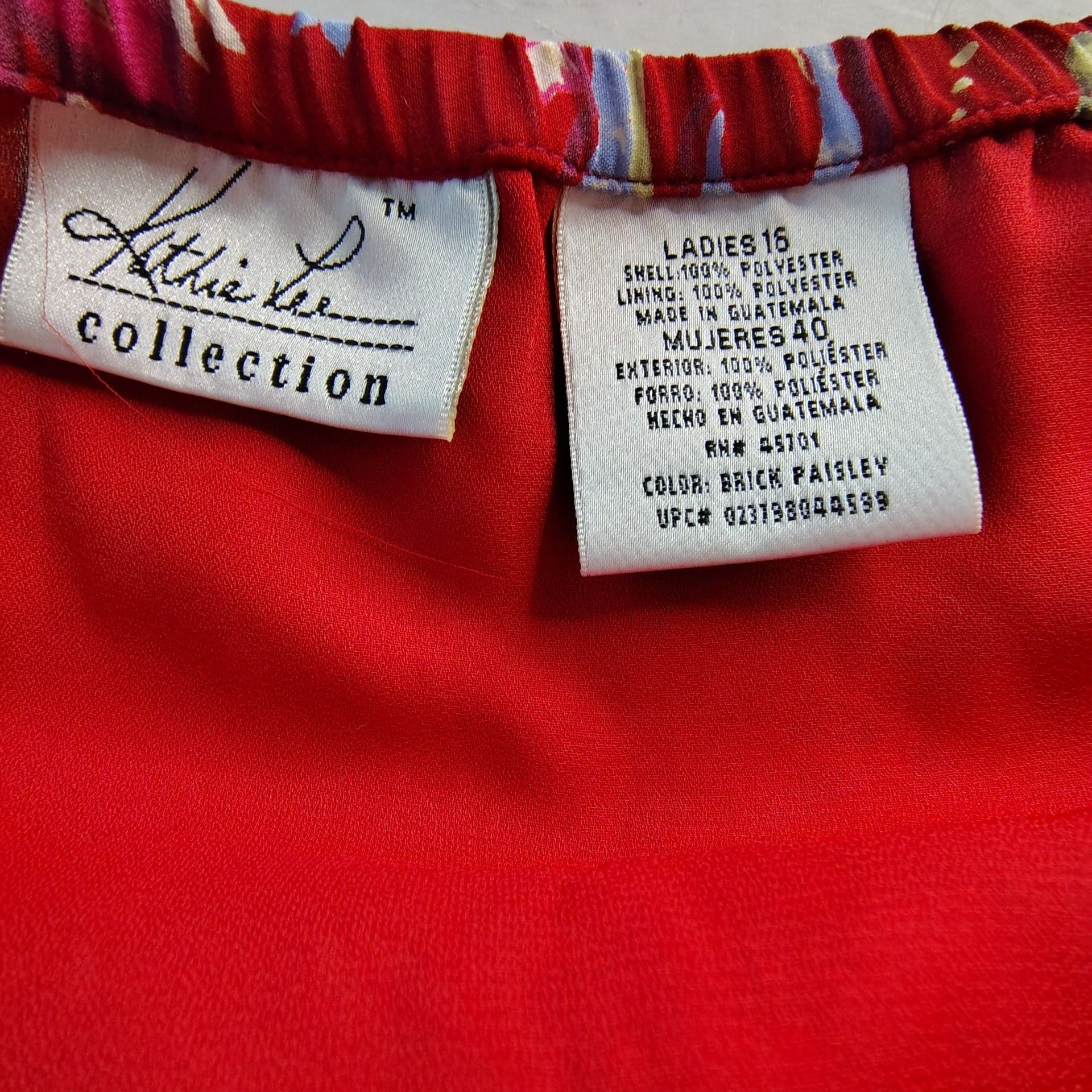 Vintage Kathie Lee Collection Red Paisley Floral Midi Skirt 7