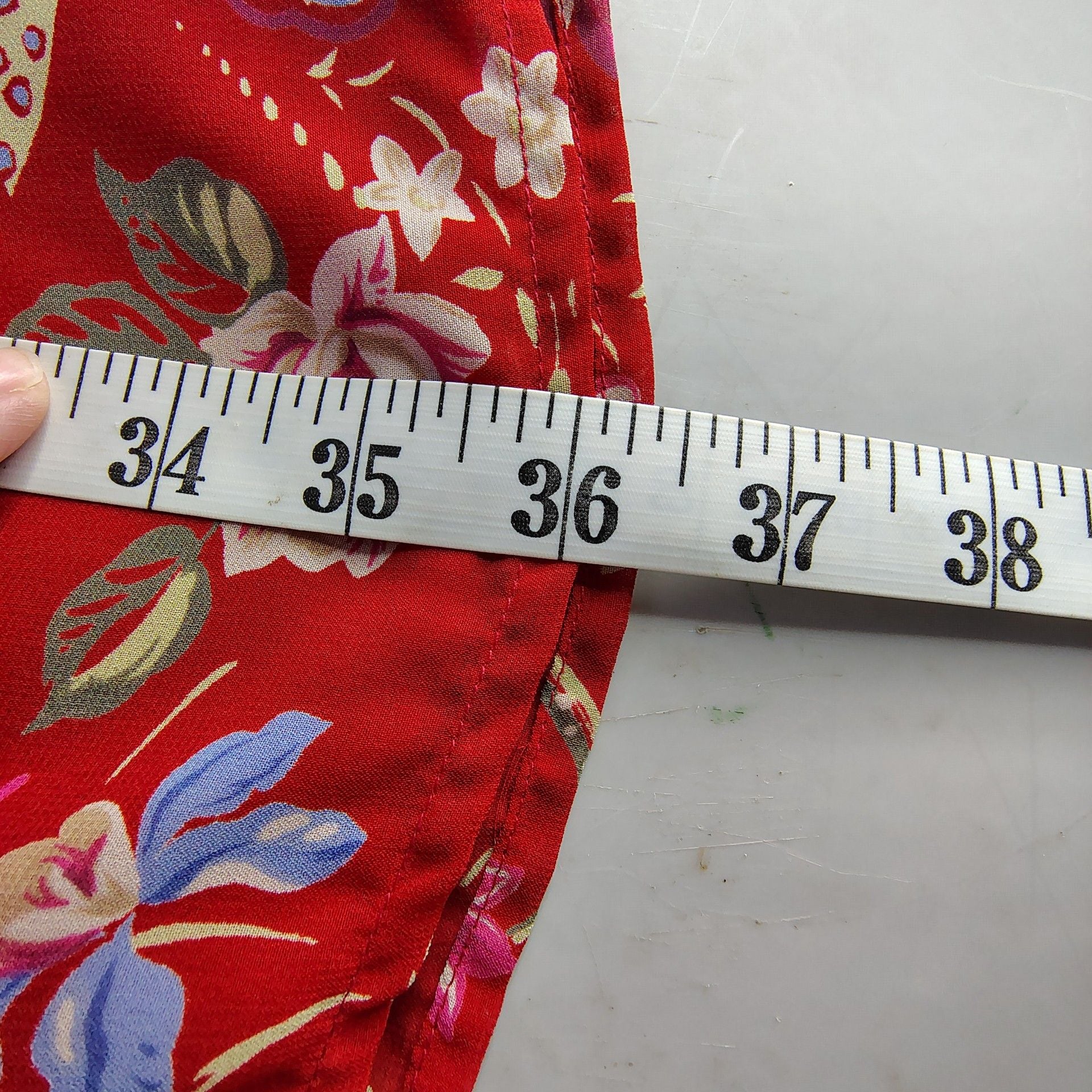 Vintage Kathie Lee Collection Red Paisley Floral Midi Skirt 8