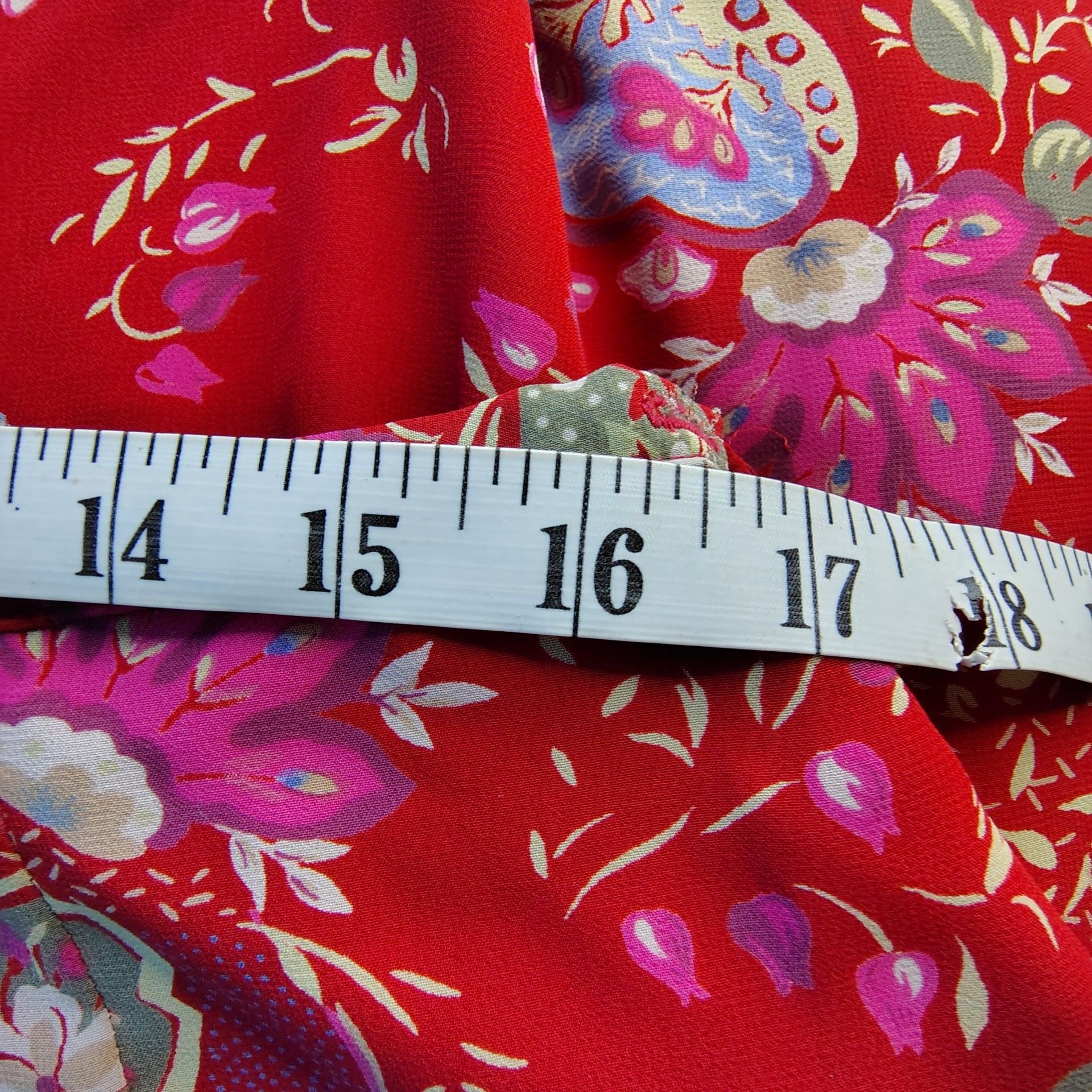 Vintage Kathie Lee Collection Red Paisley Floral Midi Skirt 9
