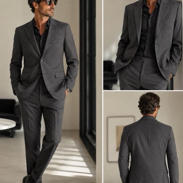 Brooks Brothers Explorer Regent Fit Charcoal Grey Pinstripe Suit Jacket