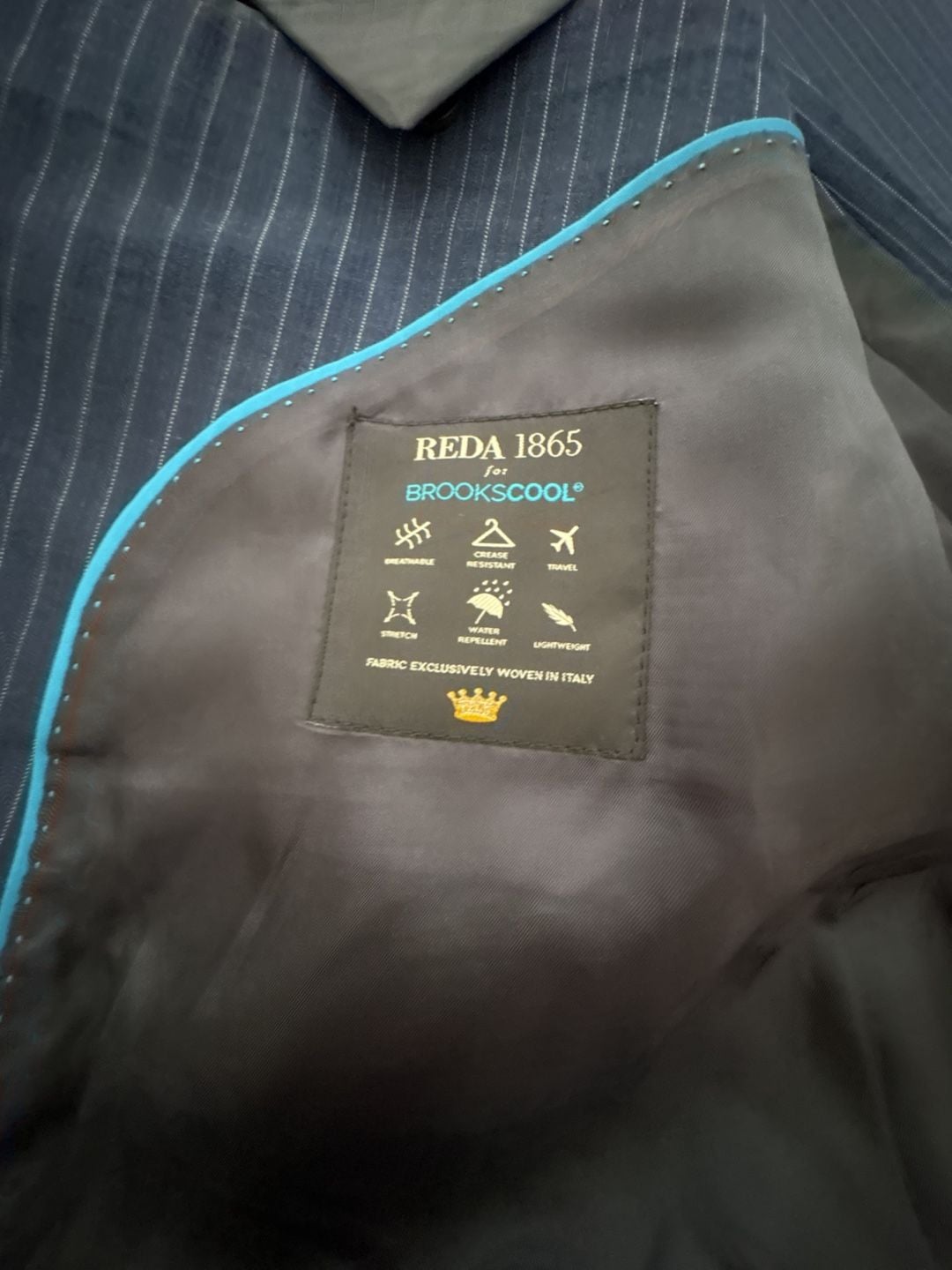 Brooks Brothers 46R Regent Blue Pinstripe BrooksCool Sport Coat Blazer Reda 1865 9