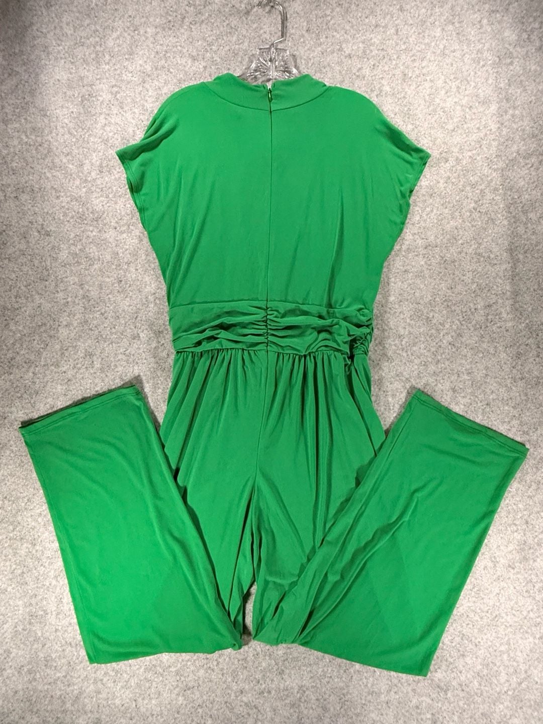Ashley Stewart NWT Green Wide Leg Jumpsuit Size 14/16 Mock Neck Ruched Waist 5