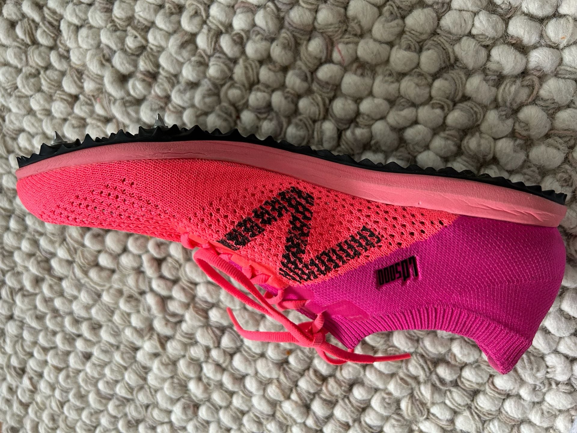 New Balance LD5K V7 Track Distance Spikes in Guava/Peony lightly used size 7 8