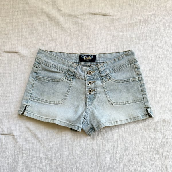 Angels Jeans Y2K Low-Rise Button-Fly Denim Shorts