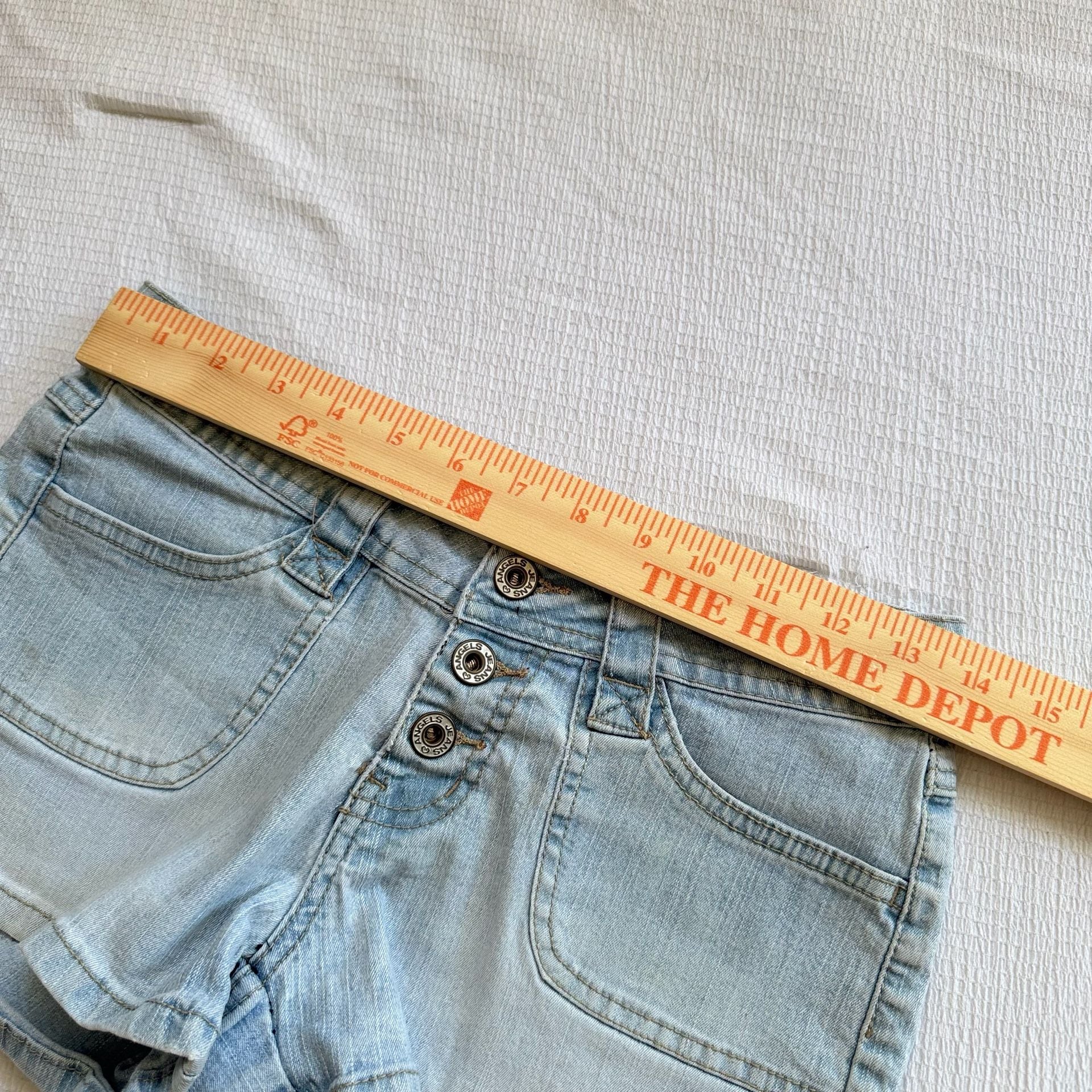 Angels Jeans Y2K Low-Rise Button-Fly Denim Shorts 7