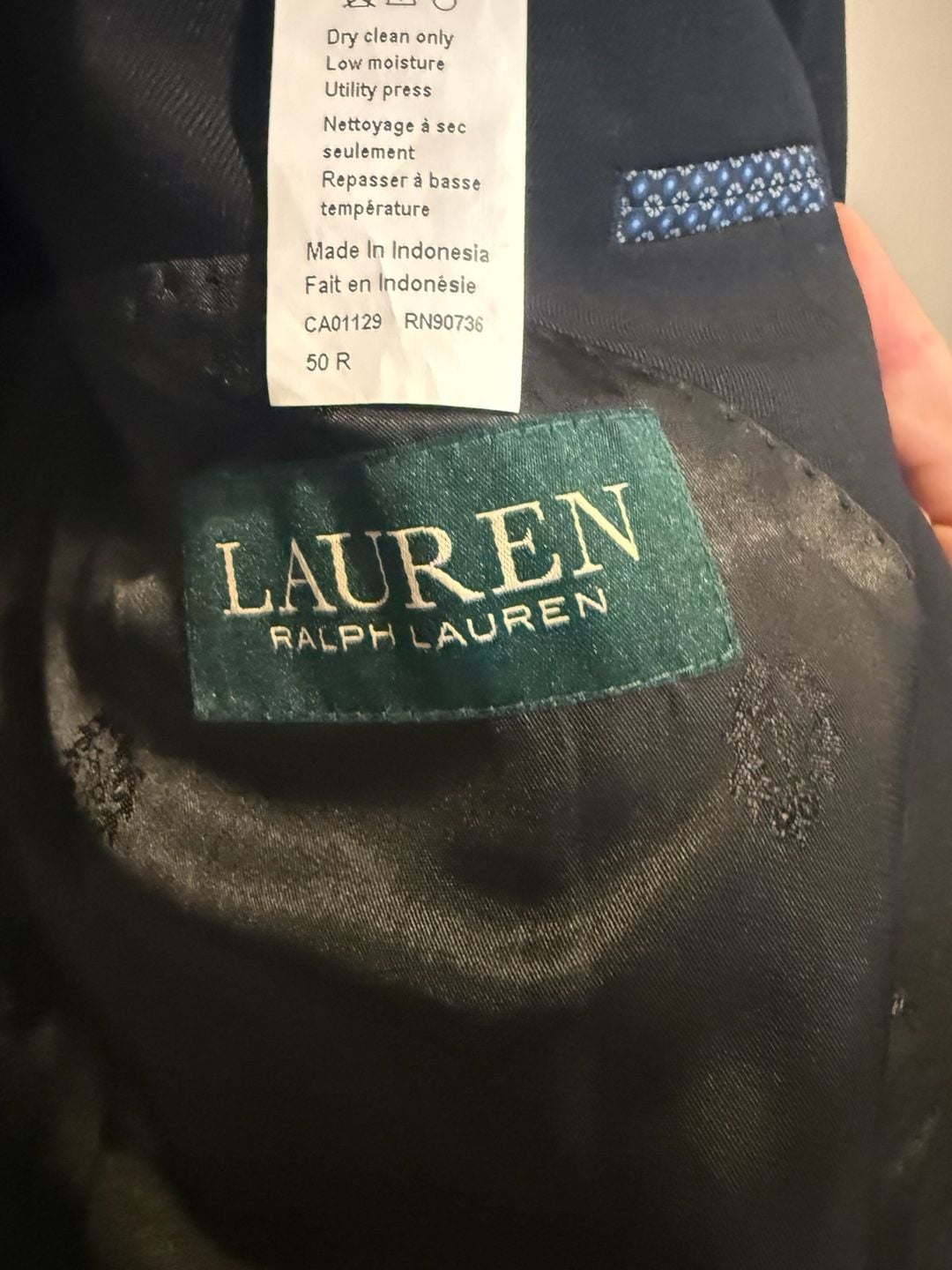 Lauren Ralph Lauren Men's Black Natural Stretch Wool-Blend Suit Jacket 3