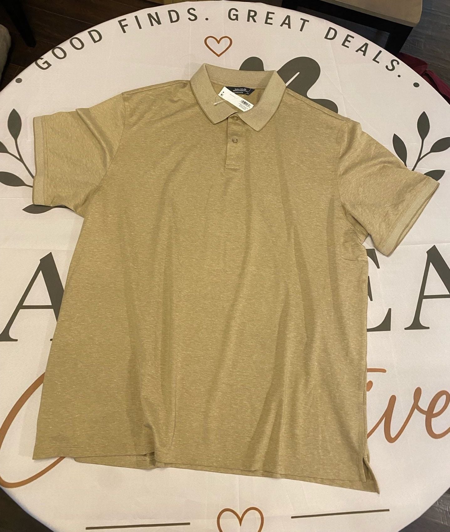 Member's Mark Men's Stretch Pique Polo Shirt Beige 2