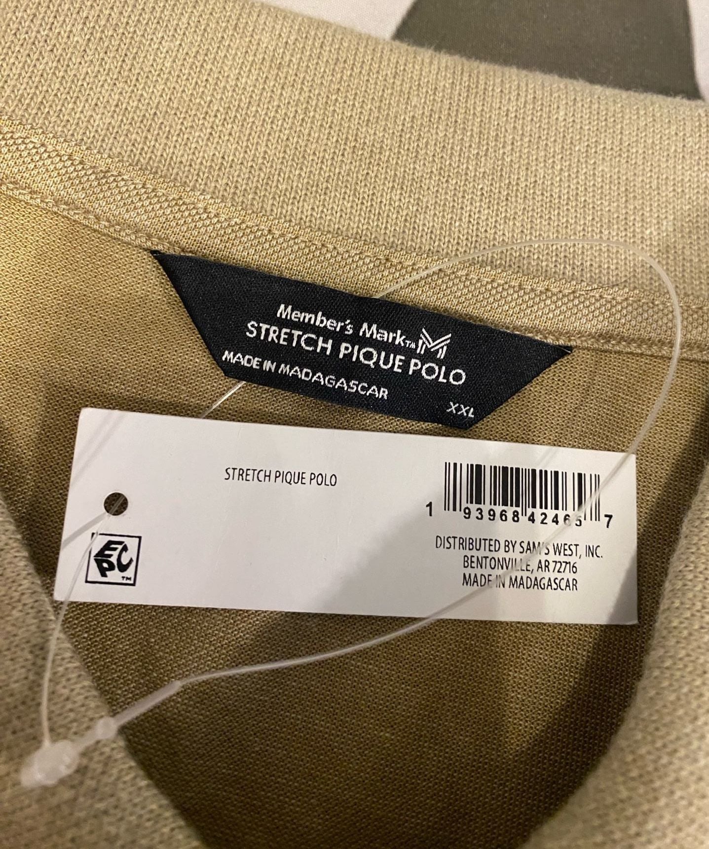 Member's Mark Men's Stretch Pique Polo Shirt Beige 3