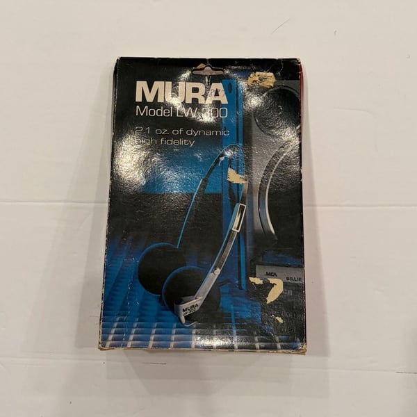 Vintage Mura Model LW-300 Lightweight Stereo Headphones