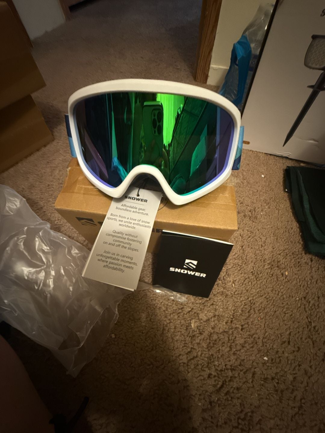 SNOWER Kids Ski Goggles A2 VLT 18% REVO Green 1