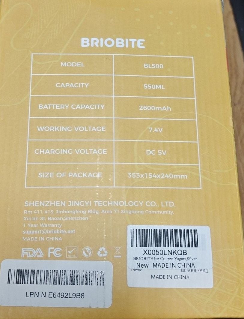 BRIOBITE BL500 Portable Rechargeable Electric Ice Cream Maker 3