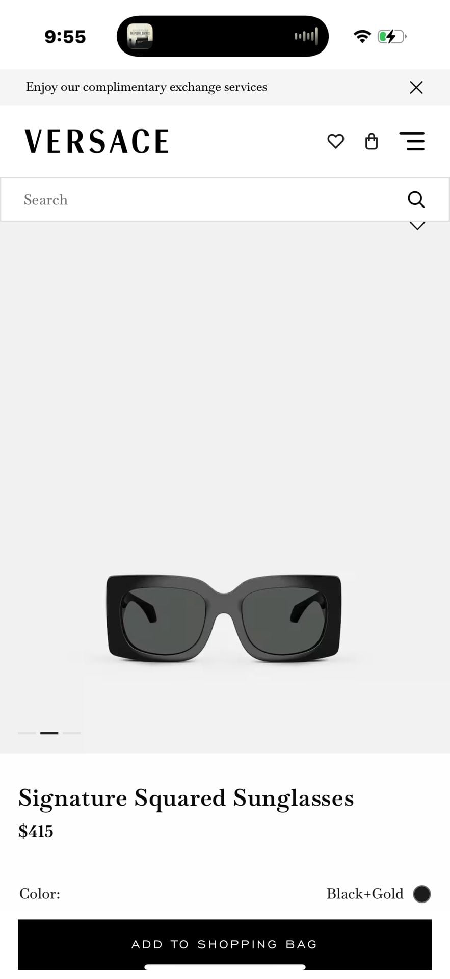 Versace Signature Squared Sunglasses VE4496U 2