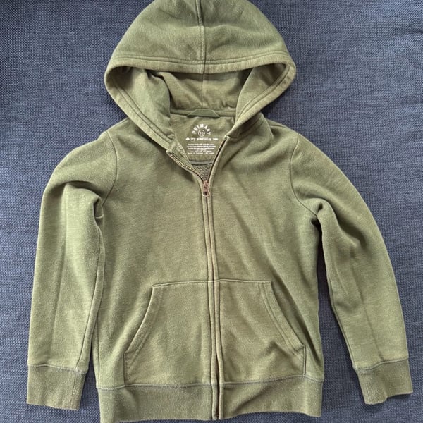 Primary Kids Olive Green Zip-Up Hoodie