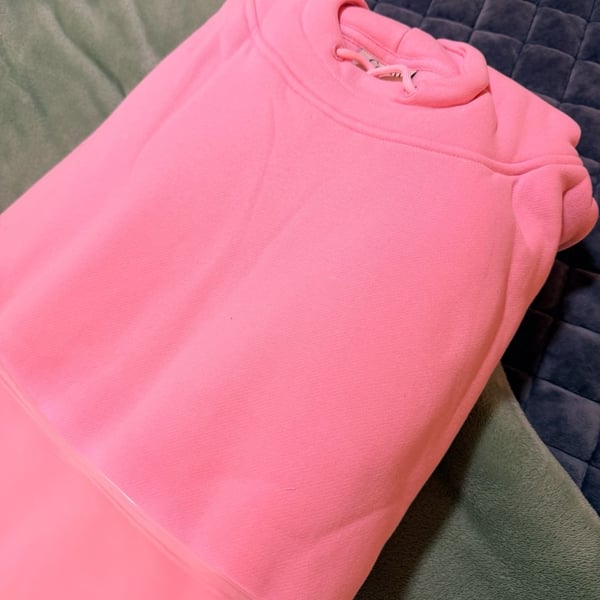 COMFRT Heavyweight Pink Hooded Pullover w/ Side Zipper Pocket