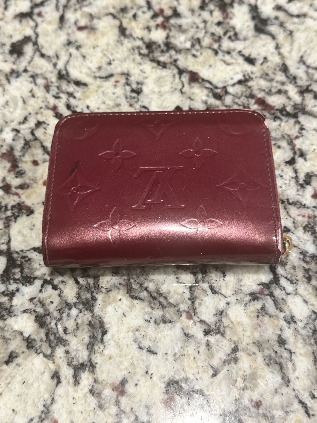 Louis Vuitton Vernis Amarante Zip Coin Purse Wallet Date Code SN2068 2