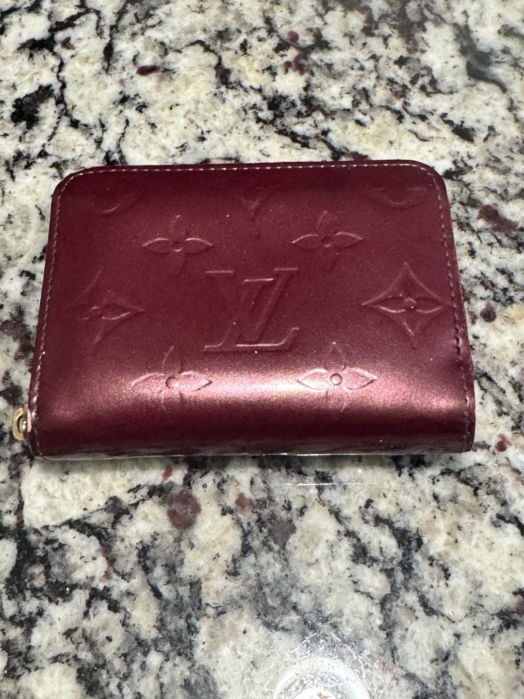Louis Vuitton Vernis Amarante Zip Coin Purse Wallet Date Code SN2068 3