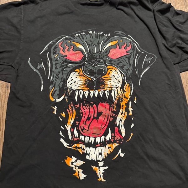 Warren Lotas Rottweiler Graphic Print Crew Neck T-Shirt