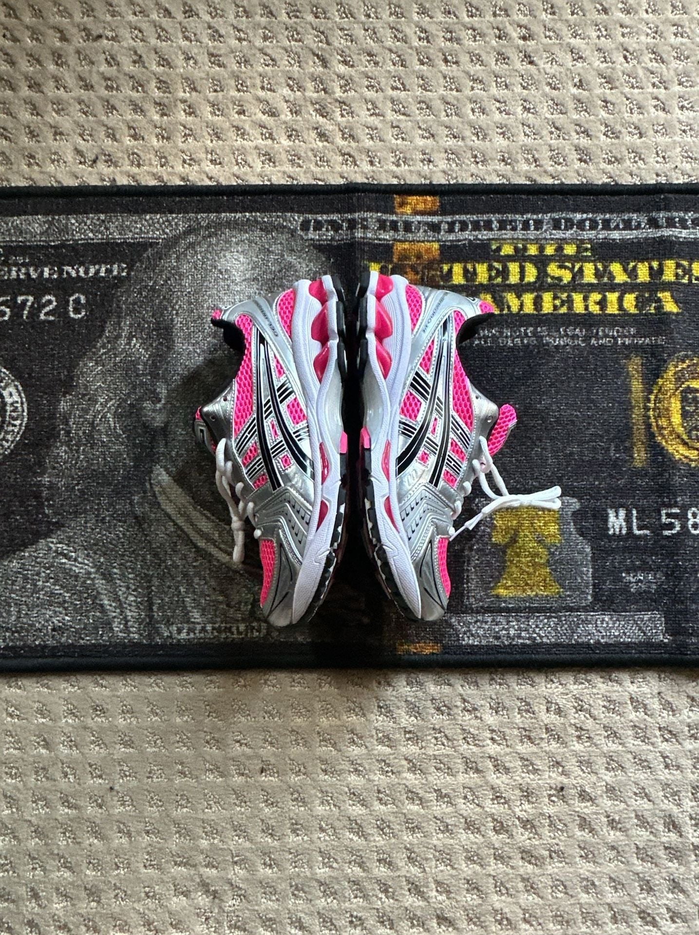 ASICS Gel-Kayano 14 Sneakers in Pink Glow and Silver 7