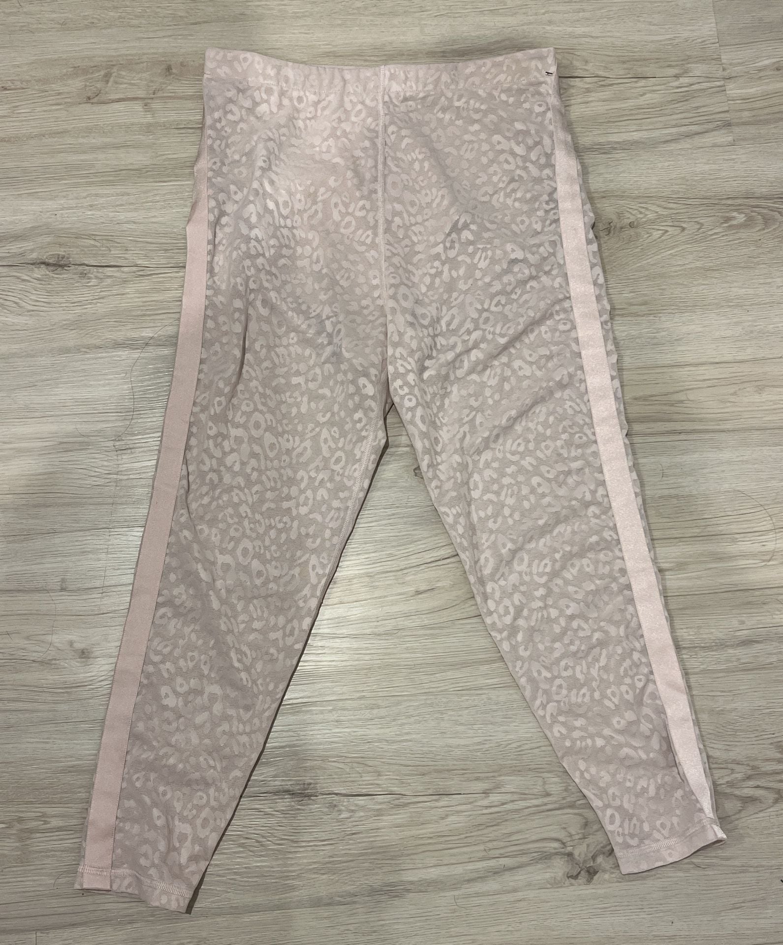Victoria's Secret Women's Sheer Nude Leopard Print Leggings with Attached Briefs 2